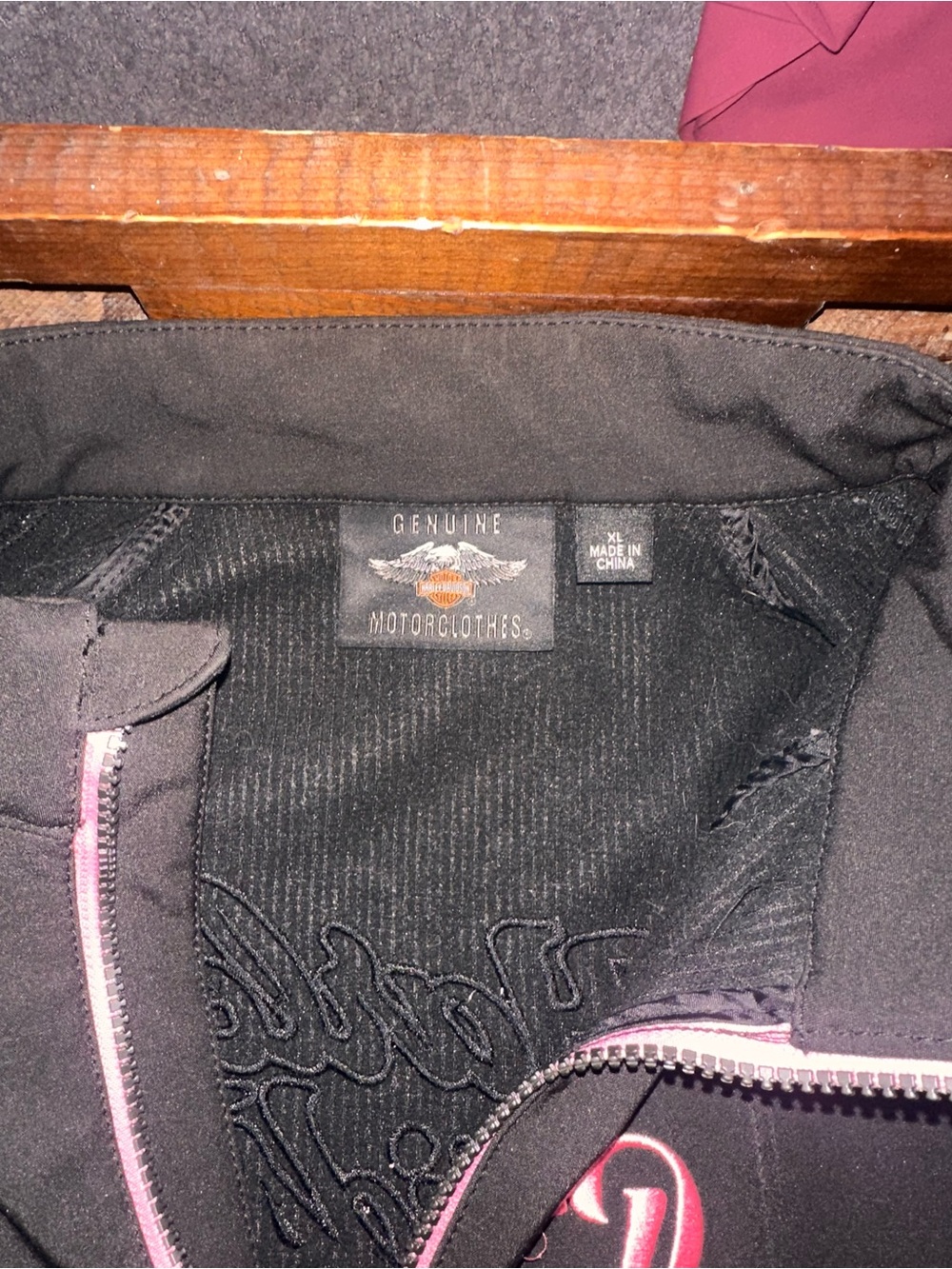Harley-Davidson Black Jacket with Pink Trim - Picture 3 of 3